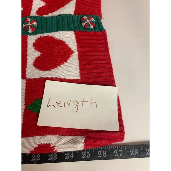 Holiday Time Cardigan Sweater Snowflakes Tree Sequins Hearts Christmas Size XS - Picture 9 of 10